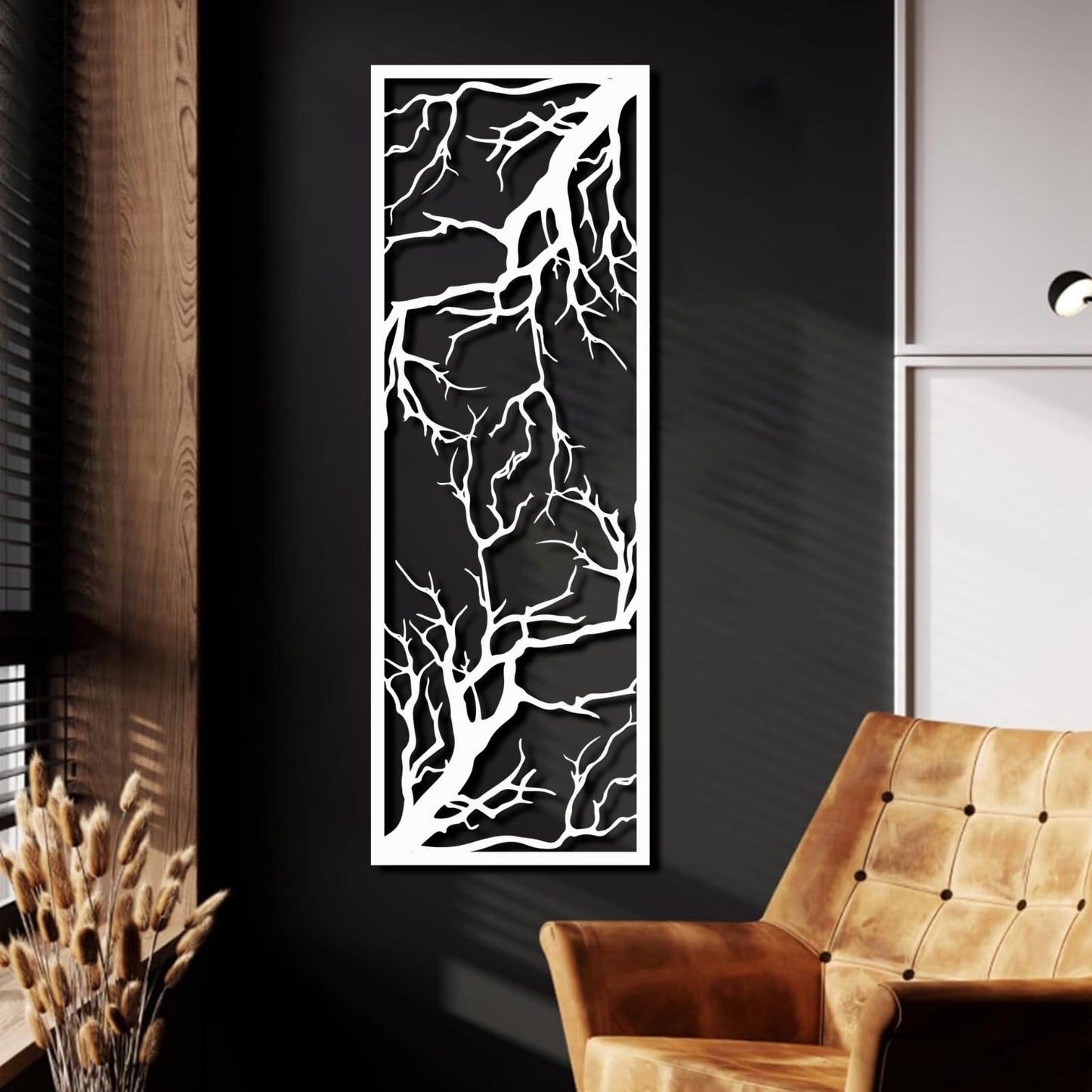 Tree Branch Decor,Metal Tree Branch Wall Art,Metal Tree Branch Wall Decor,Metal Tree Wall Decor,Tree Wall Art,Metal Wall Decor Tree Branches,Home Decor,Living Room Decor (Black, 12x35inch / 31x90cm, metal wall art)
