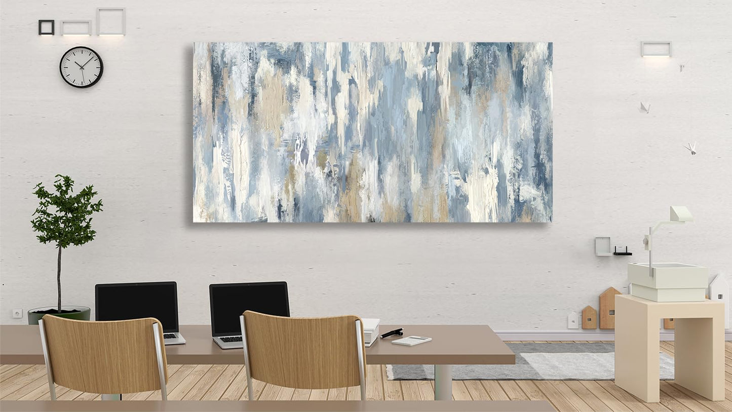 Shoci Large Abstract Wall Art - Gray Blue Beige Canvas Pictures for Living Room Contemporary Painting Prints Decor Modern Graffiti Artwork Wall Art for Bedroom Home Office Decoration 20" X 40"