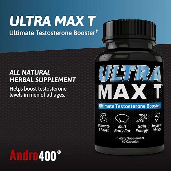 UltraMax T ??Advanced Testosterone Support for Men & Women ??Tongkat Ali 200:1, D-Aspartic Acid, Garcinia Cambogia, ForsLean® ??60 Capsules, 30-Day Supply
