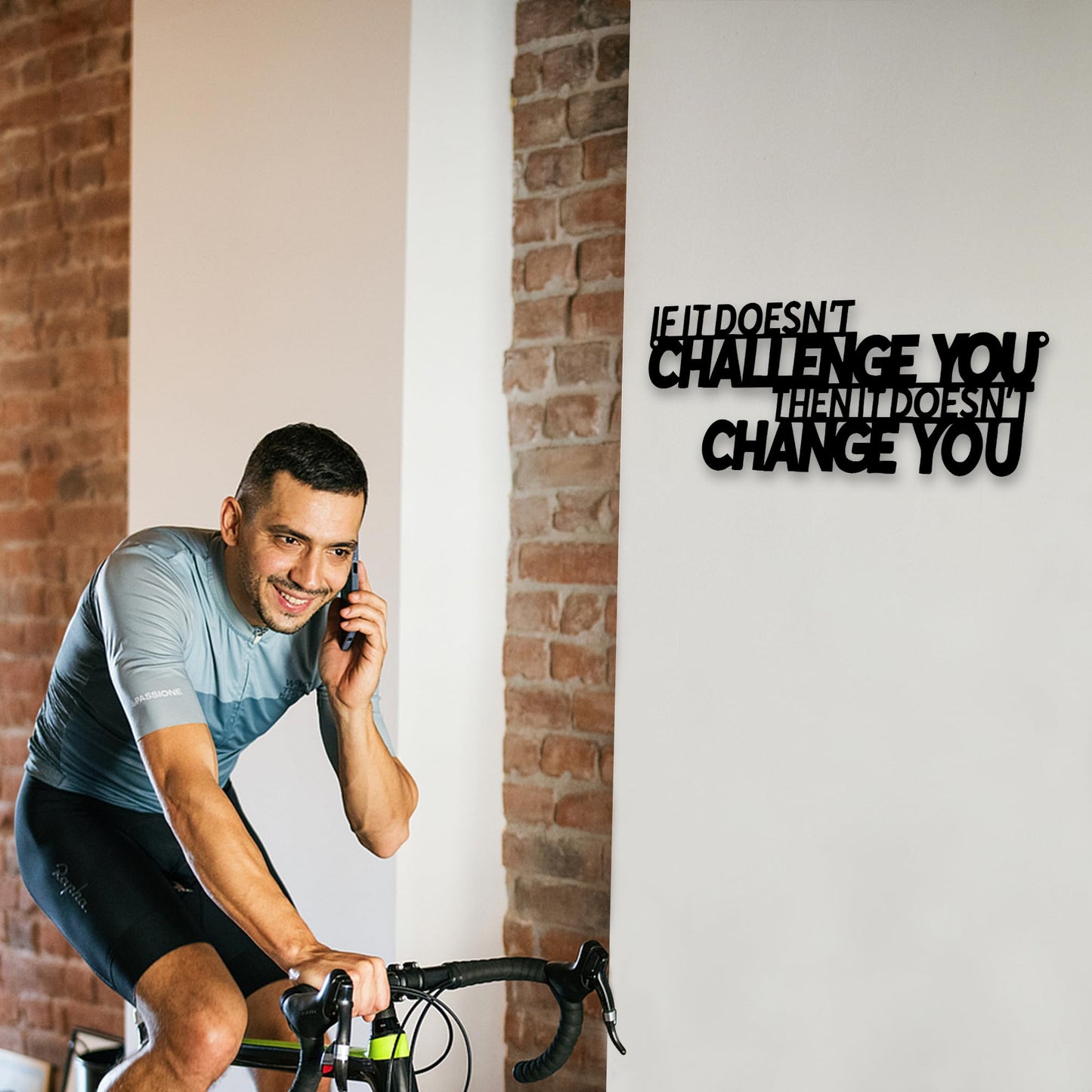 Xedatric If It Doesn't Challenge You Then It Doesn't Change You Metal Wall Art–Motivational Wall Decor for Home Gym,Office,or Fitness Spaces