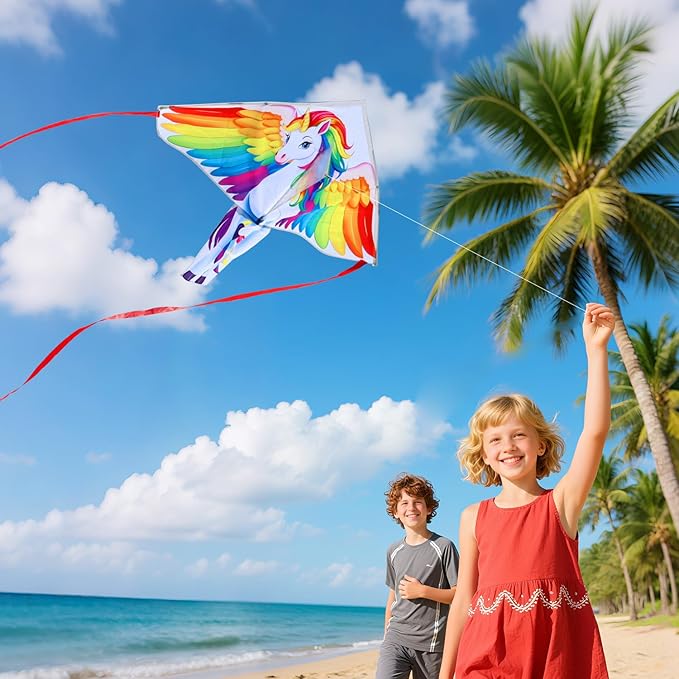 Xida Kites for Kids Ages 4-8, Large Kite for Adults, Easy to Fly Beach Kites with Handle and String,Perfect for Beginners,Beach,and Outdoor Flying Fun