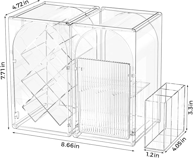 Modular Makeup Organizer, Clear Acrylic Cosmetic Storage Box with Drawer, Vanity Countertop Organizer for Makeup, Skincare and Beauty Accessories – Multiple Styles
