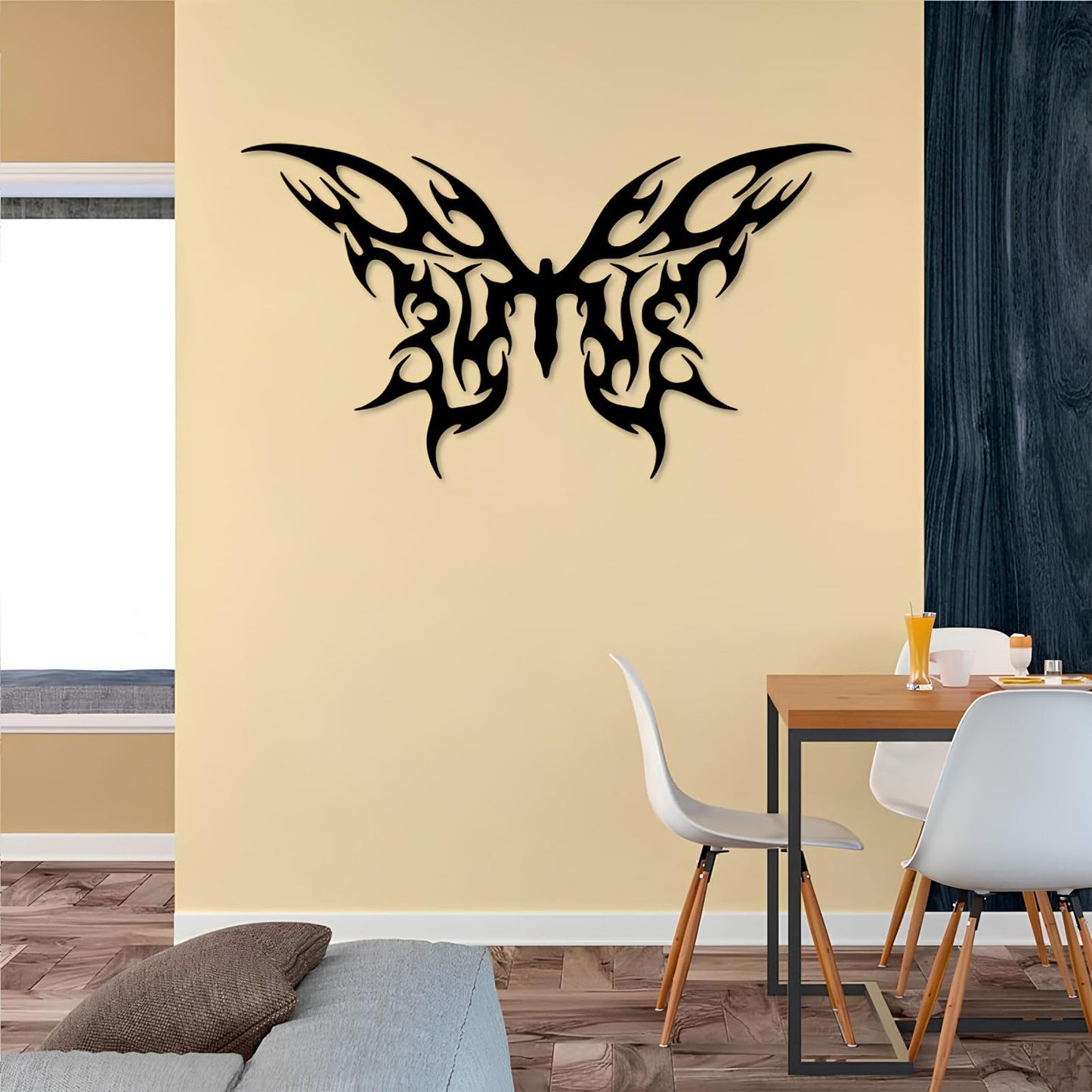 Metal Butterfly Wall Art, Butterfly Metal Wall Decor, Metal Butterfly Wall Decor, Butterfly Wall Art, Butterfly Wall Decor, Flowers Wall Art Decor, Metal Wall Art, Home Decor (Gold, 30"x16" | 76x42cm)