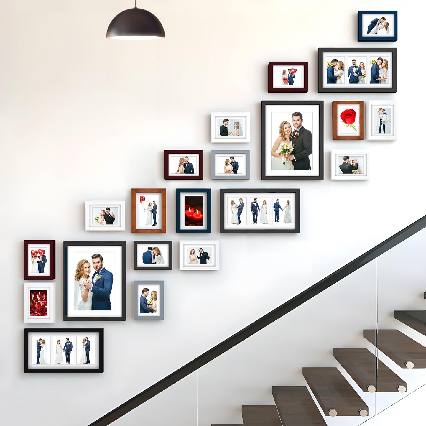 RPJC 11 x 14 Picture Frames Made of Solid Wood and High Definition Glass Display Pictures 8x10 with Mat or 11x14 Without Mat for Wall Mounting Photo Frame Black