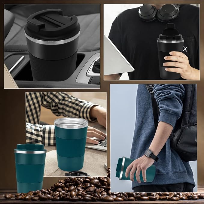 CS COSDDI 12 oz Stainless Steel Vacuum Insulated Tumbler - Coffee Travel Mug Spill Proof with Lid - Coffee Cups for Keep Hot/Ice Coffee,Tea and Beer