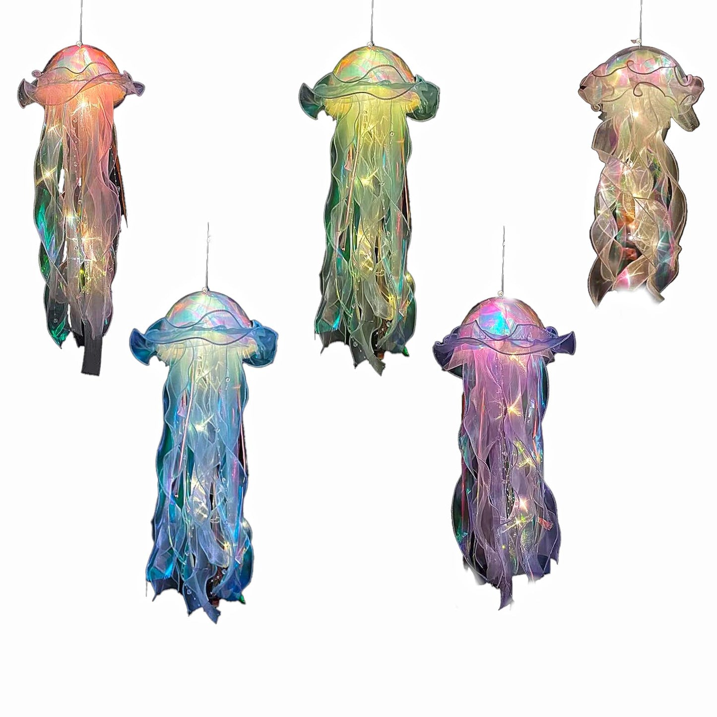 Jellyfish Hanging Decor,Room Decor, Set of 5,Under the sea Party Decorations,Jellyfish Kit for Under The Sea Little Mermaid Party Decoration RPS-IND