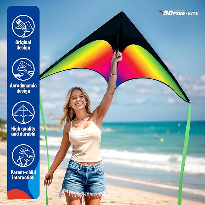 Delta Kite Two Set for Kids and Adults,Easy to Fly Outdoor Fun Kites, Perfect for Beaches and Parks,Ideal Kids Kite and Adult Kites for Family Fun