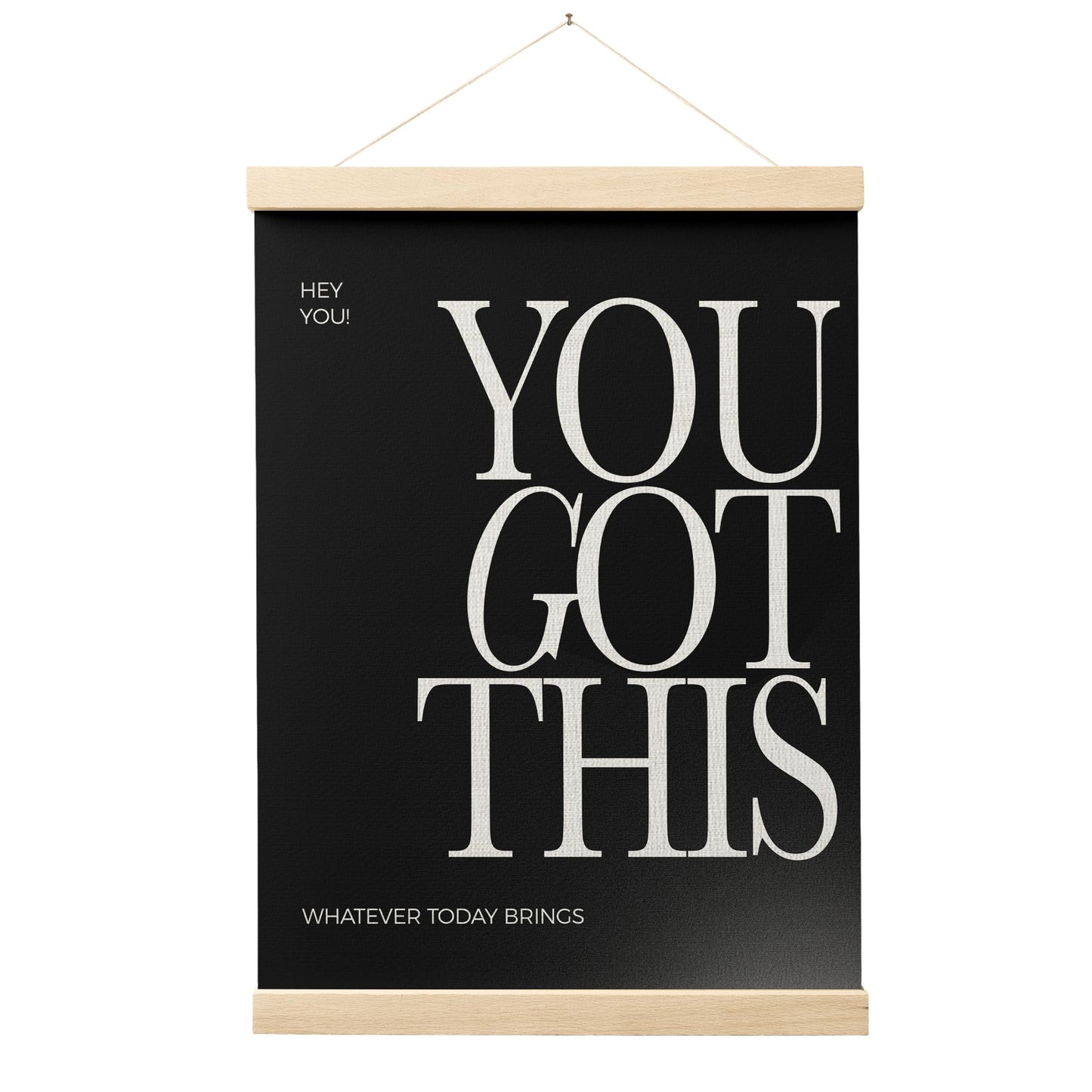 FGFK Inspirational Wall Art Poster Hanger Frame, You Got This Positive Affirmation Motivational Quote Canvas Prints Framed Wall Decor for Home Living Room Office, 12x16 Inch