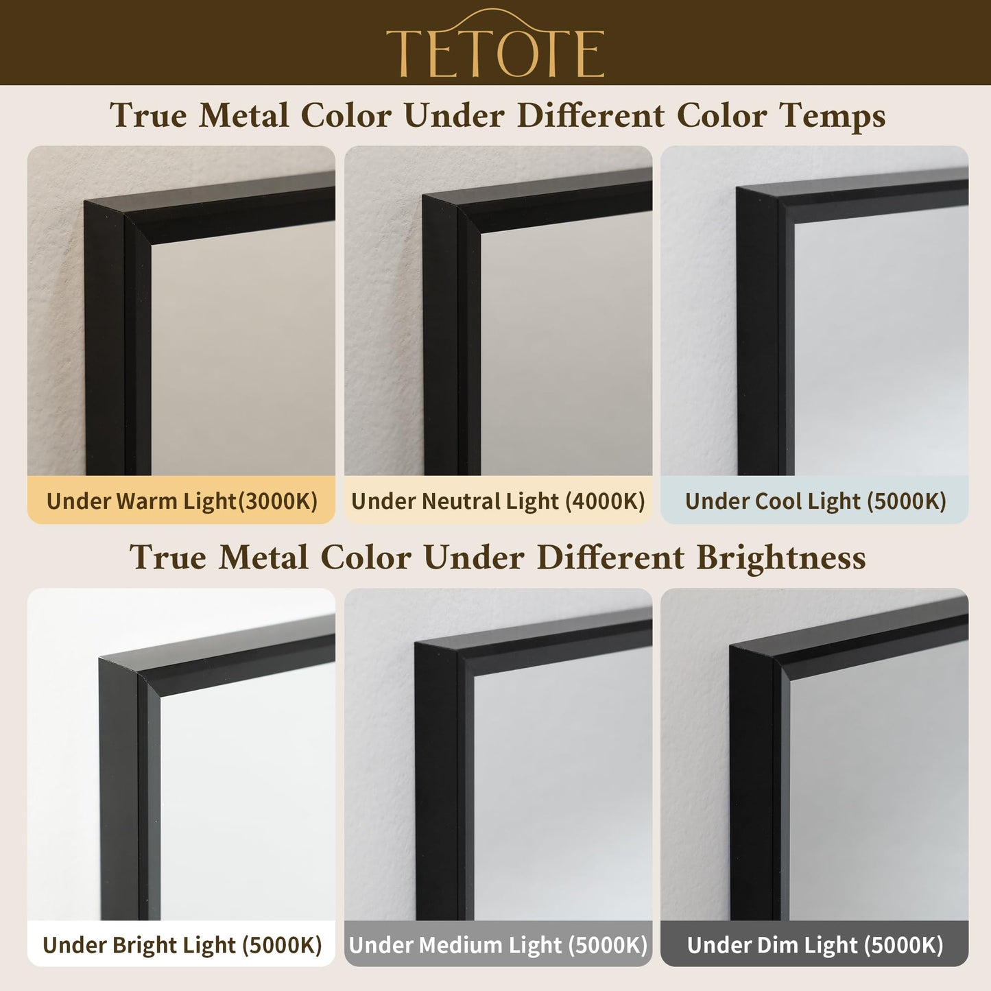 TETOTE Black Bathroom Mirror for Over Sink 48" x 36" Large Matte Black Beveled Metal Framed Rectangular Vanity Mirror for Bathroom, Bedroom, Entryway, Living Room, Tempered Glass, Shatterproof