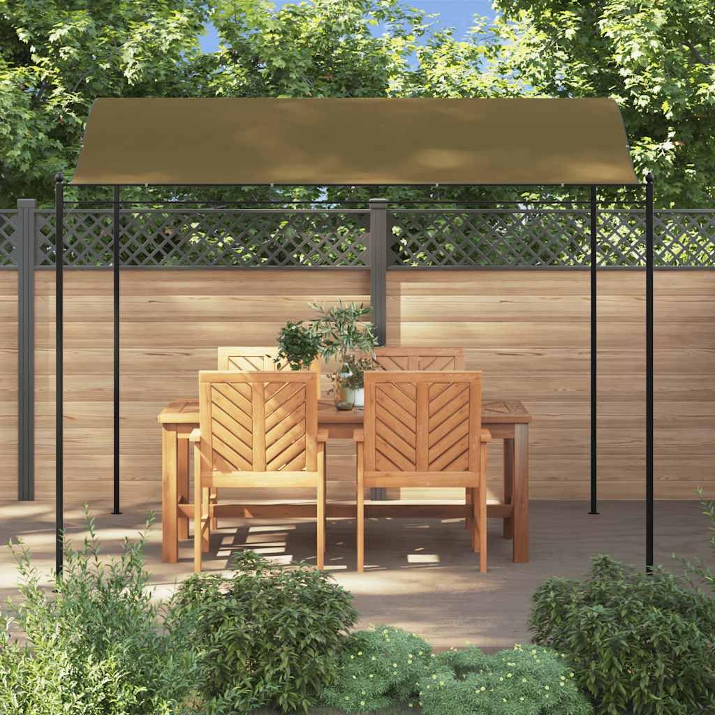 Xhnifbn Taupe 118"x100" Outdoor Gazebo Canopy Steel Frame Polyester Shade for Garden Patio Party UV Block Easy Setup