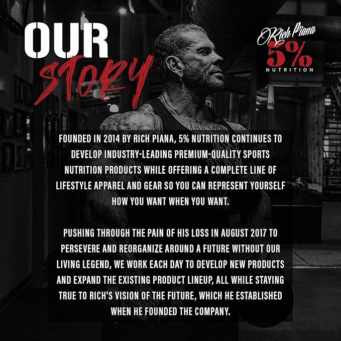 5% Nutrition Rich Piana AllDayYouMay BCAA Powder | Premium Intra & Post Workout Amino Acids, Hydration, Endurance, Muscle Recovery, Joint & Liver Support | 15.3 oz, 30 Servings (Mango Pineapple)