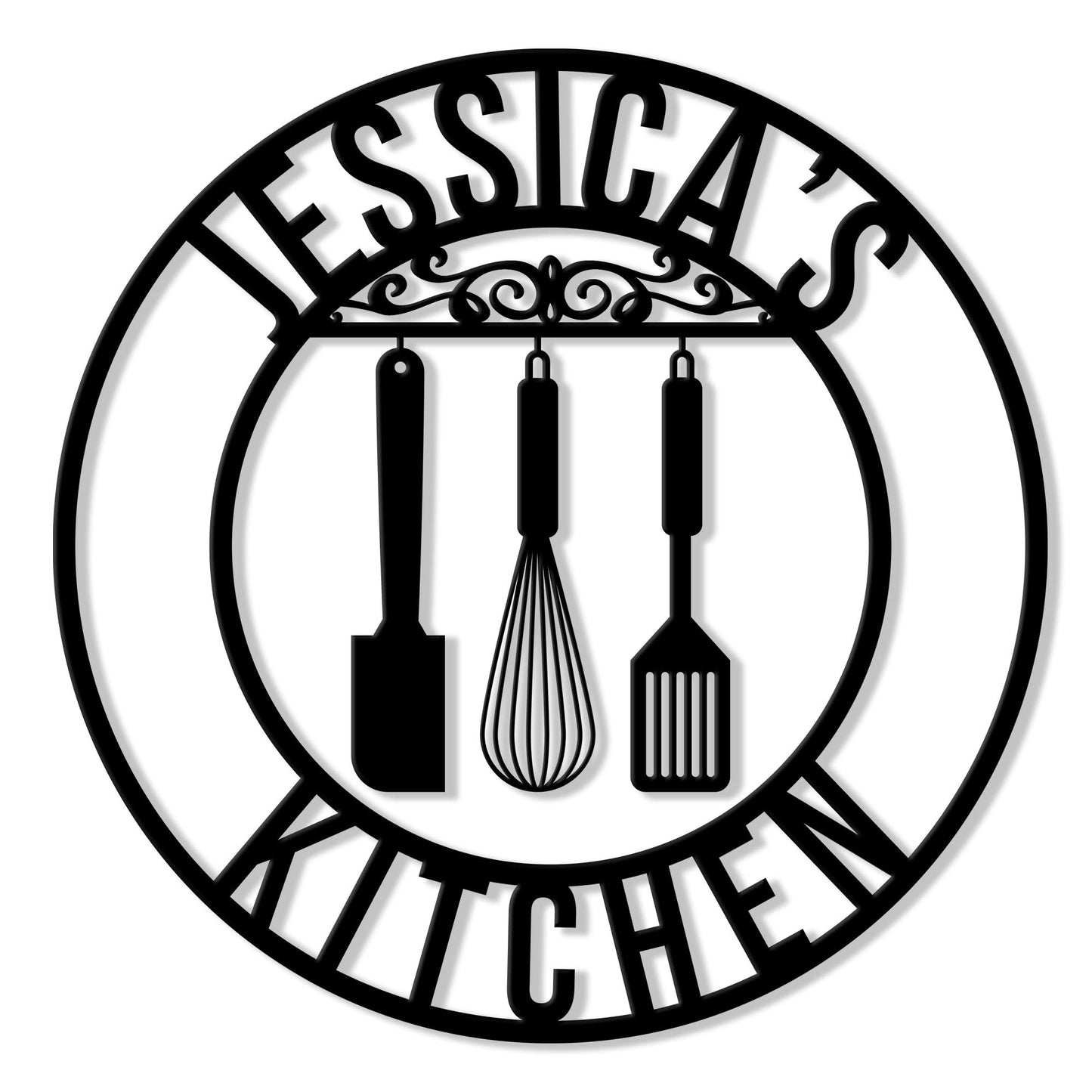 Personalized Kitchen Metal Sign, Chefs Hanging Sign Outdoor Porch Welcome, Custom Name Wall Fence Yard Patio Home Office Decor, Birthday Backyard BBQ Grill, Gifts for Mom, Grandma, Women, Bakers