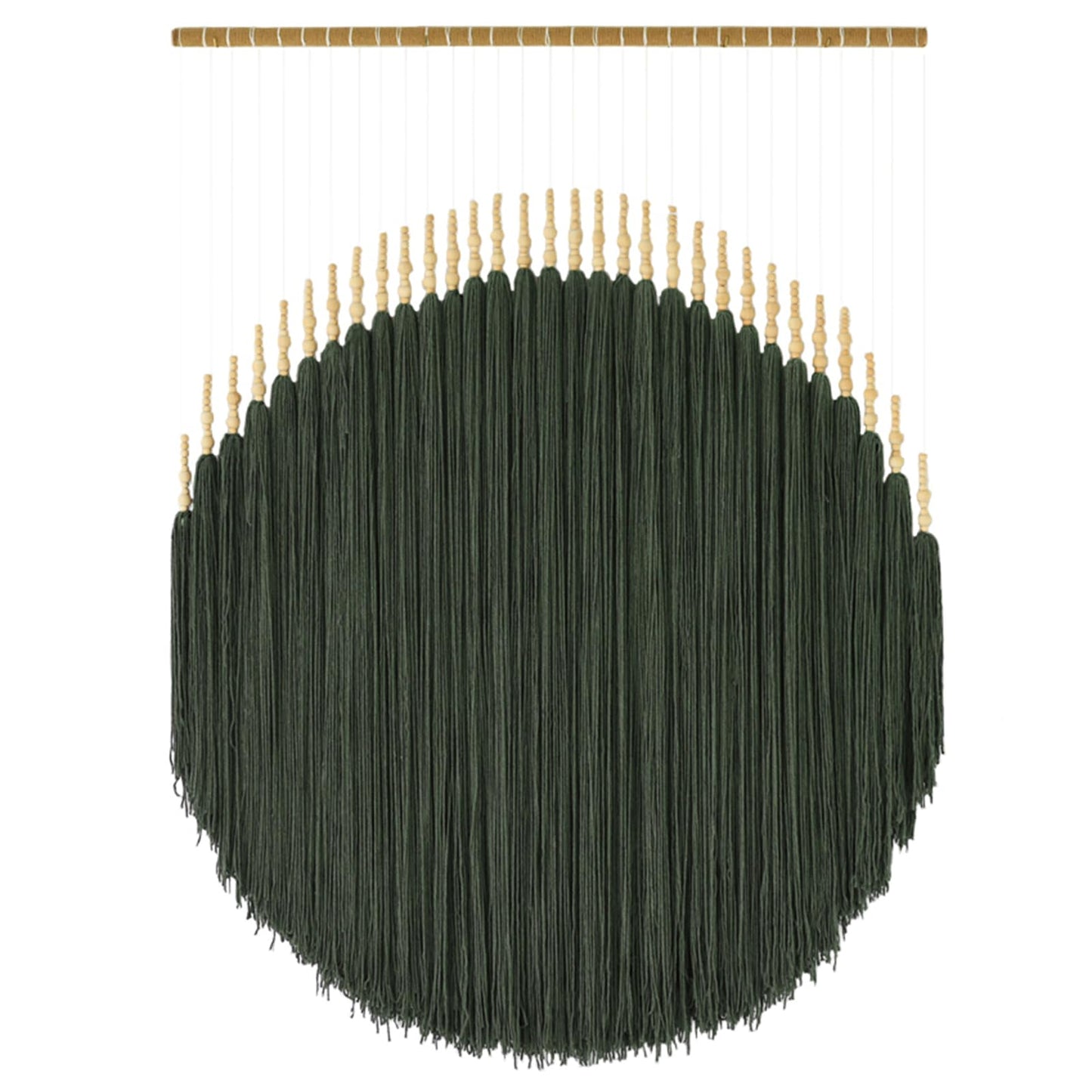 IOWER Large Macrame Wall Hanging Green Boho Decor Macrame Beads Yarn Fiber Art Beaded Tassel Home Decor For Bedroom Living room 39" W x 55" L