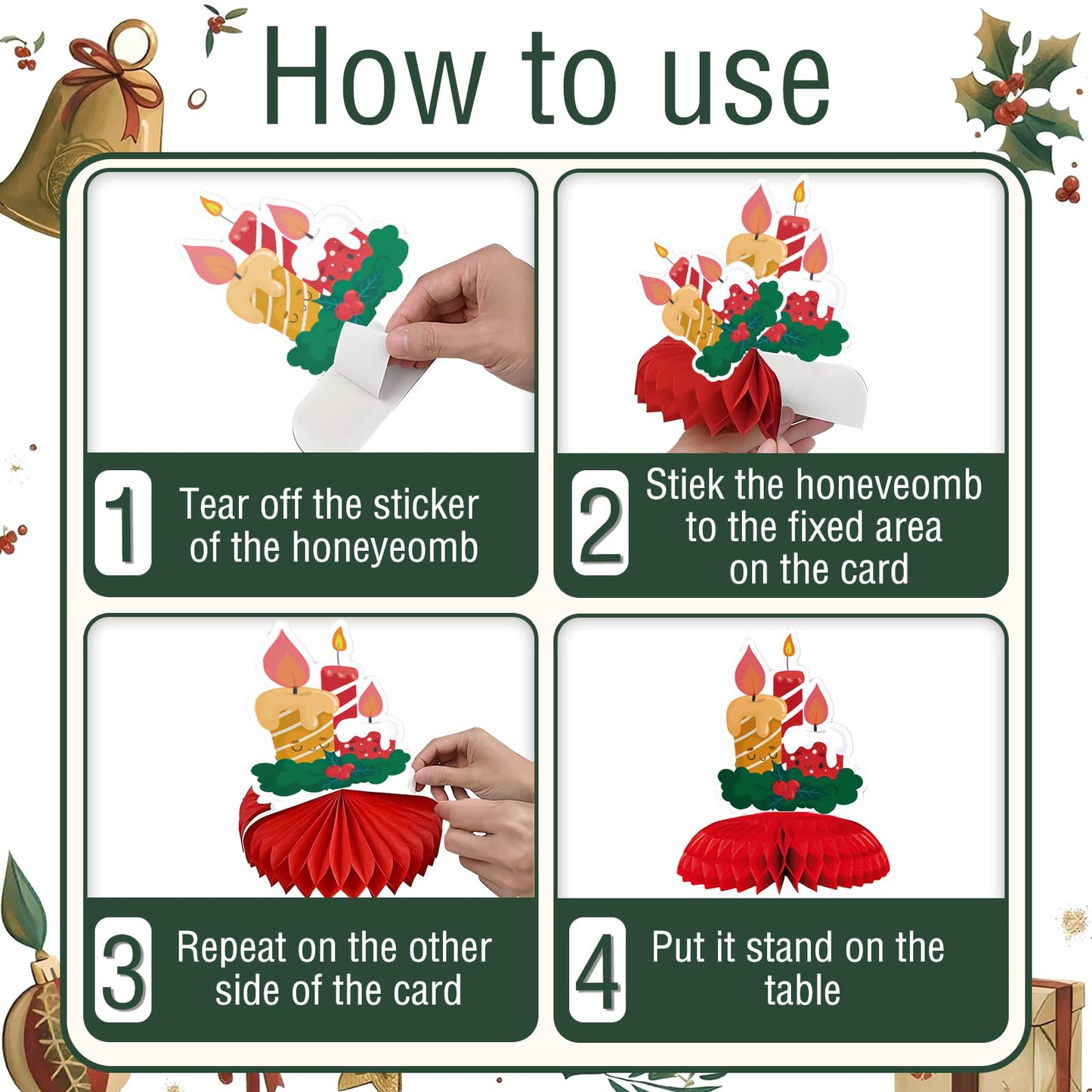 KUANINUNAR Merry Christmas Party Decoration Banner Set Paper Fan Flower Xmas Bunting ,Swirls Streamers Christmas Tree Xmas Stocking Santa Table Decorations