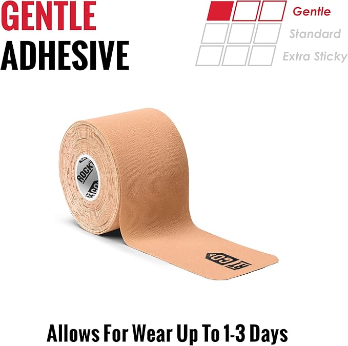 RockTape Go Gentle Adhesive Pre-Cut Kinesiology Tape (Beige)