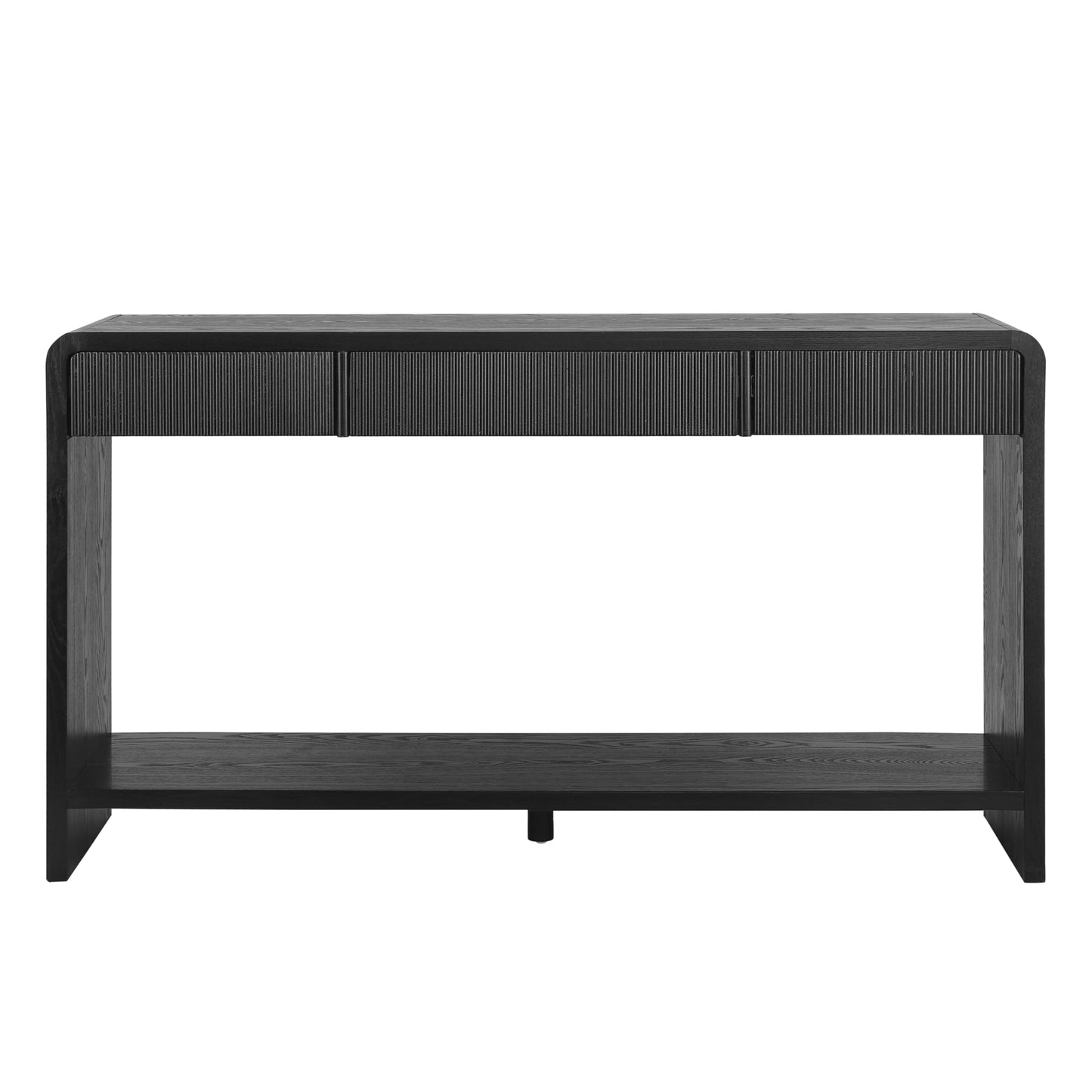 Christopher Knight Home Mimid Modern Console Table with Drawers, Wooden Narrow Console Table with Storage, Sofa Behind The Couch Table with Storage+Bottom Shelf, Black