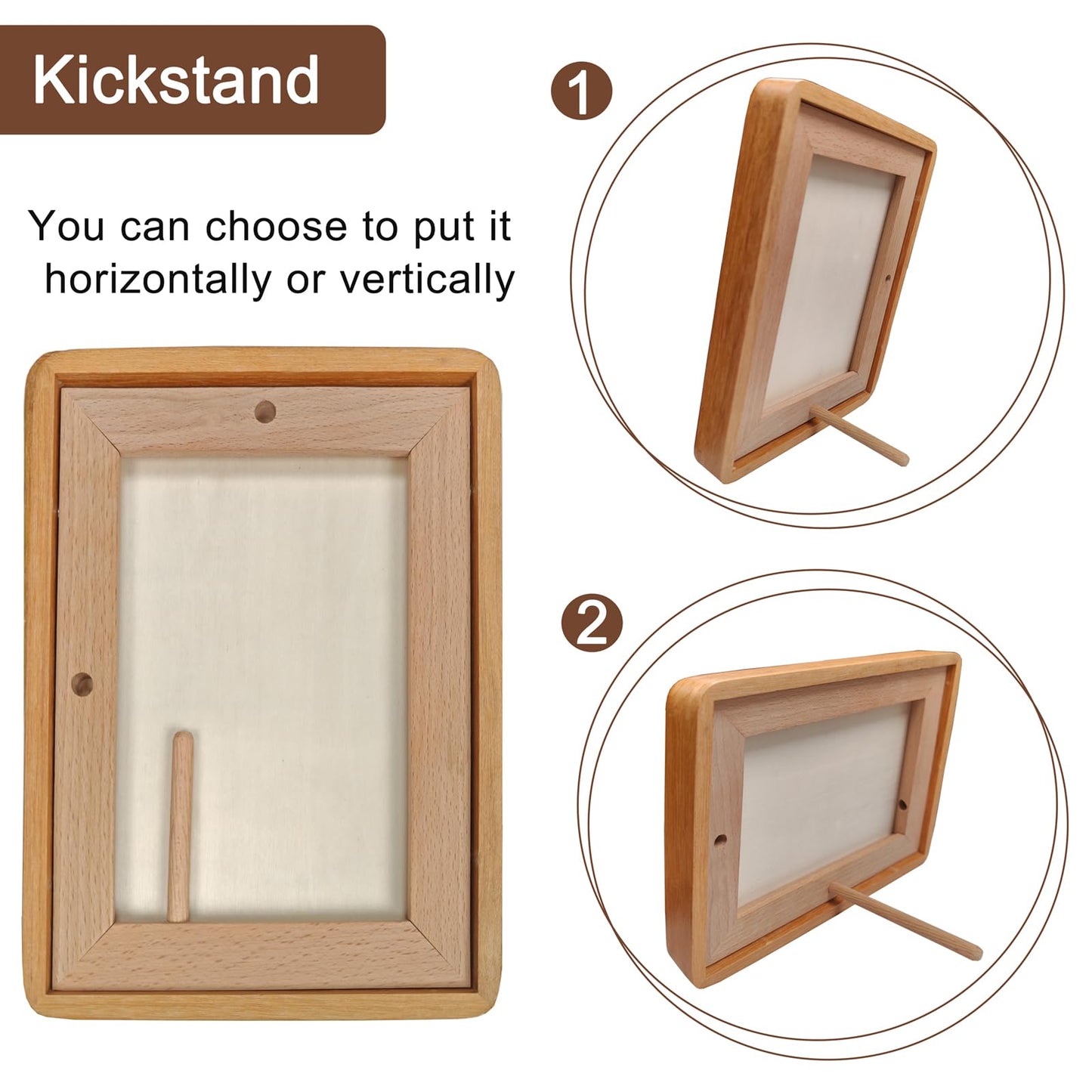 RRQKMBO 4x6 Picture Frame with Mat to 3.5x5, Natural Dark Walnut Wooden Handcrafted Frame Rounded Corner with Real Glass, Vertical or Horizontal Display for Photo Wall & Tabletop