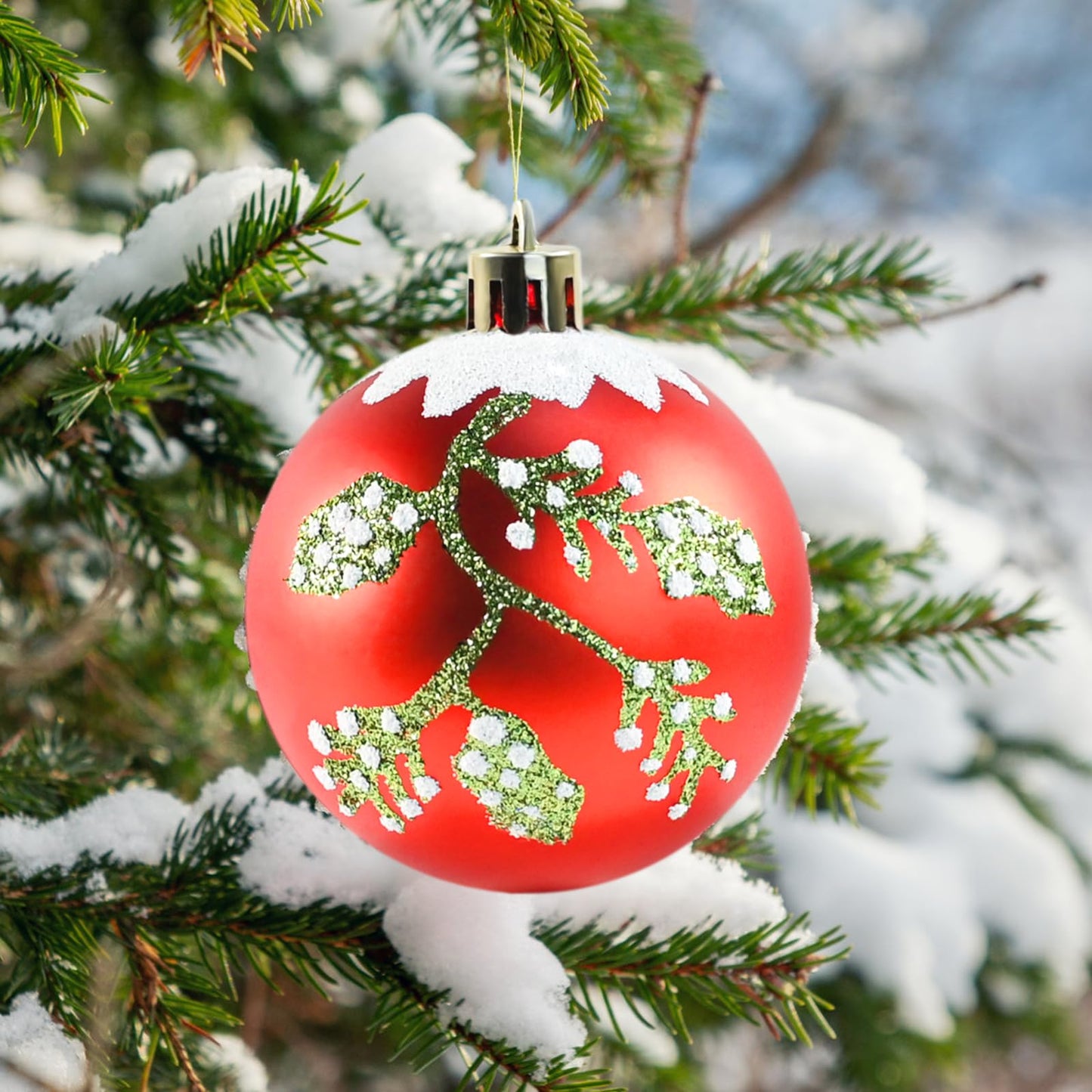 16PCS Christmas Balls Ornaments - 2.36’’ Plastic Christmas Tree Ornaments Balls Shatterproof, 2026 White Green Silver and Red Hanging Decorations for Christmas