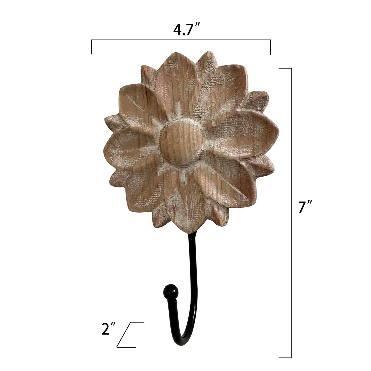 dwellington Flower Towel Hooks Decorative Hooks Hanger for Hanging Clothes, Keys, Towels - Decorative Wall Mount Hook Command Single Rack for Entryway, Bathroom, Kitchen
