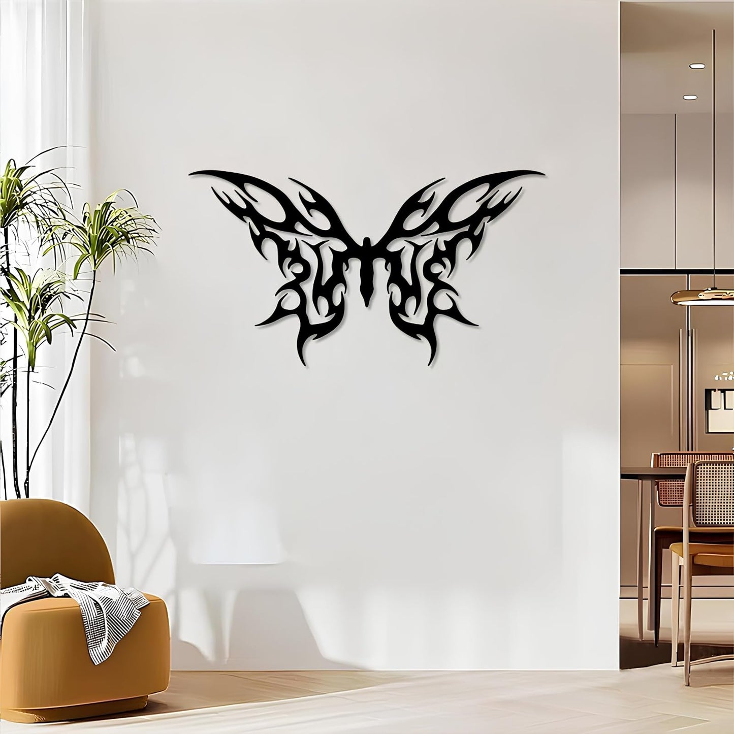 Metal Butterfly Wall Art, Butterfly Metal Wall Decor, Metal Butterfly Wall Decor, Butterfly Wall Art, Butterfly Wall Decor, Flowers Wall Art Decor, Metal Wall Art, Home Decor (Gold, 30"x16" | 76x42cm)
