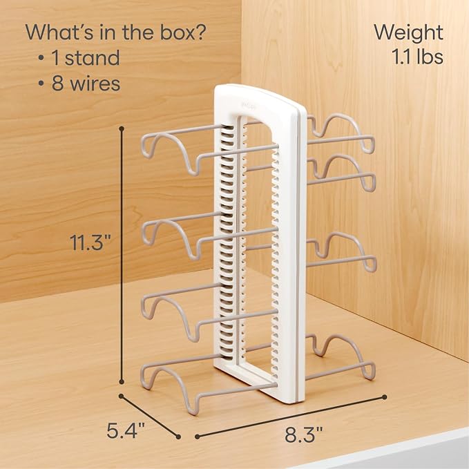 YouCopia WrapStand, Adjustable Kitchen Wrap, Foil and Bag Box Organizer for Kitchen Cabinet and Pantry Storage, White