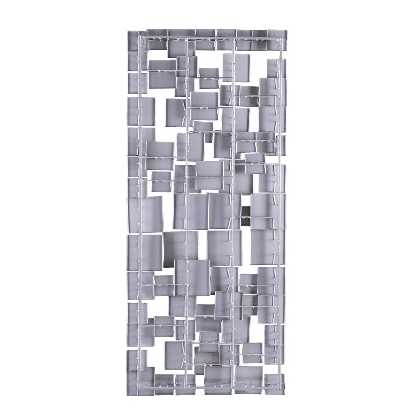 SEI Furniture Wavson Wall Sculpture, Geometric 3D Design, Unique Mounting Wall Art, Silver, 47.00" x 2.25"