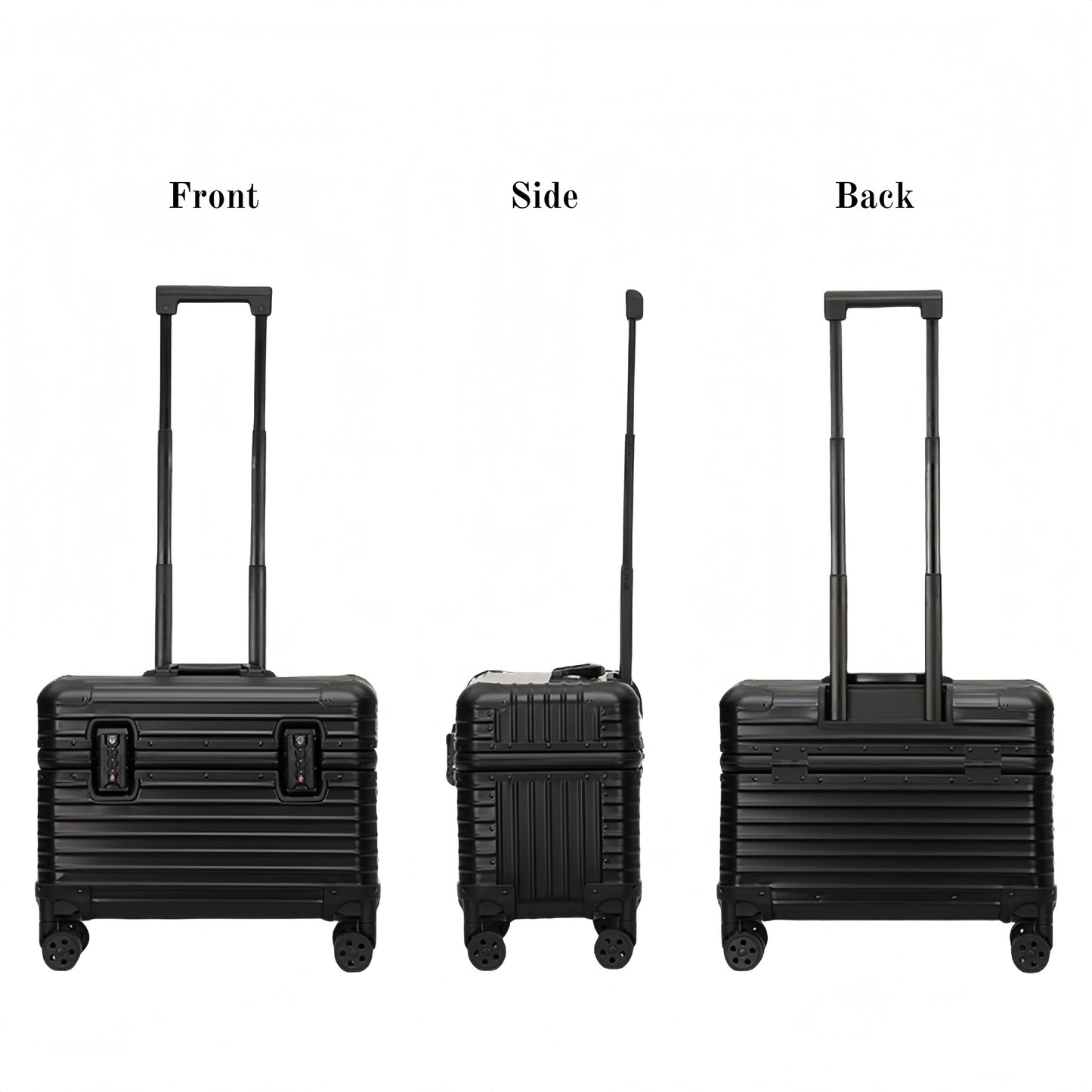 Perle Path Full Aluminum Camera Carry-On Luggage DSLR Shockproof TSA lock Photography Gear Case with Removable Dividers & 360° detachable Wheels Luggage Rolling trolley case storage case (black)