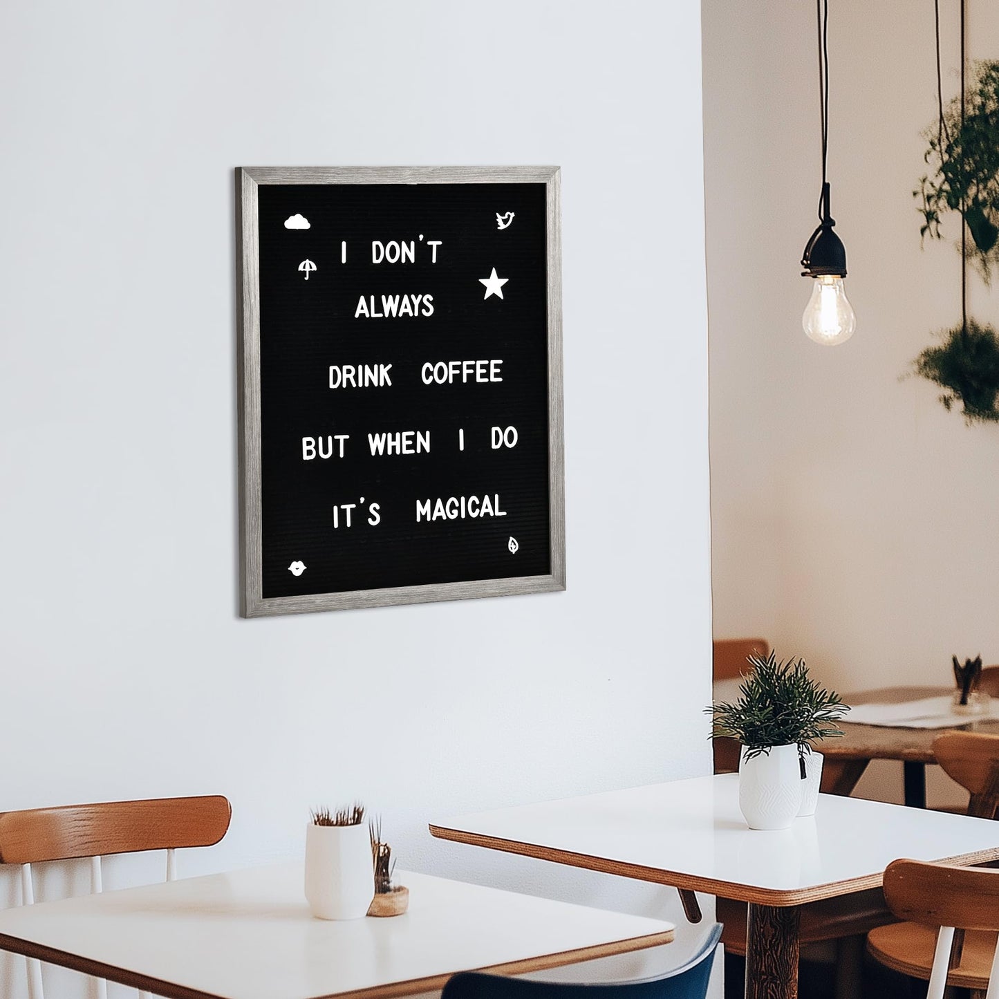 Felt Letter Board with 478 Letters, Numbers & Symbols - 16 x 20 inch Large Changeable Message Board with Wooden Frame Wall Mount Hook,2 Canvas Bags,Wood Stand (Black Board & Wood Frame)