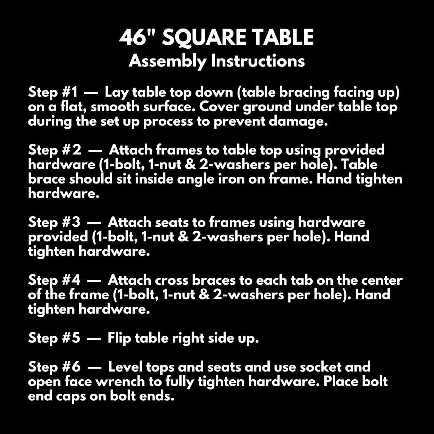 COATEDOUTDOORFURNITURE Heavy-Duty Portable Outdoor Picnic Table with Umbrella Hole, Expanded Metal Commercial-Grade Patio Dining Furniture Made in America (46" Square Top, Textured Black)