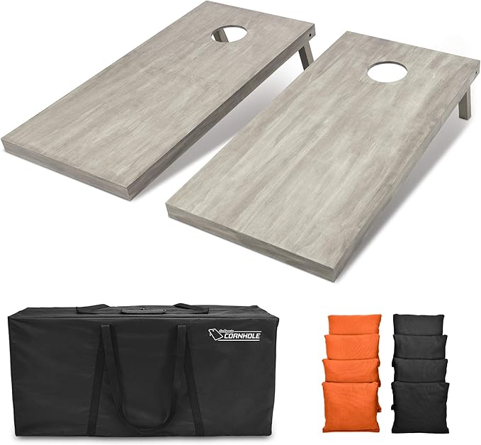 GoSports 4 ft x 2 ft Regulation Size Wooden Cornhole Boards Set - Includes Carrying Case and Bean Bags (Choose Your Colors) Over 100 Color Combinations
