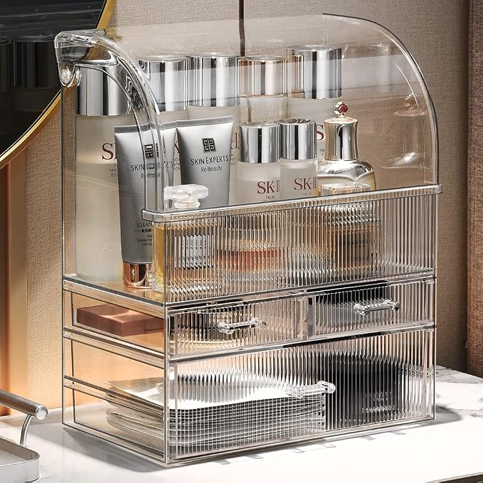 MOOCHI Professional Large Cosmetic Makeup Organizer Bathroom Storage Display Case with Drawers