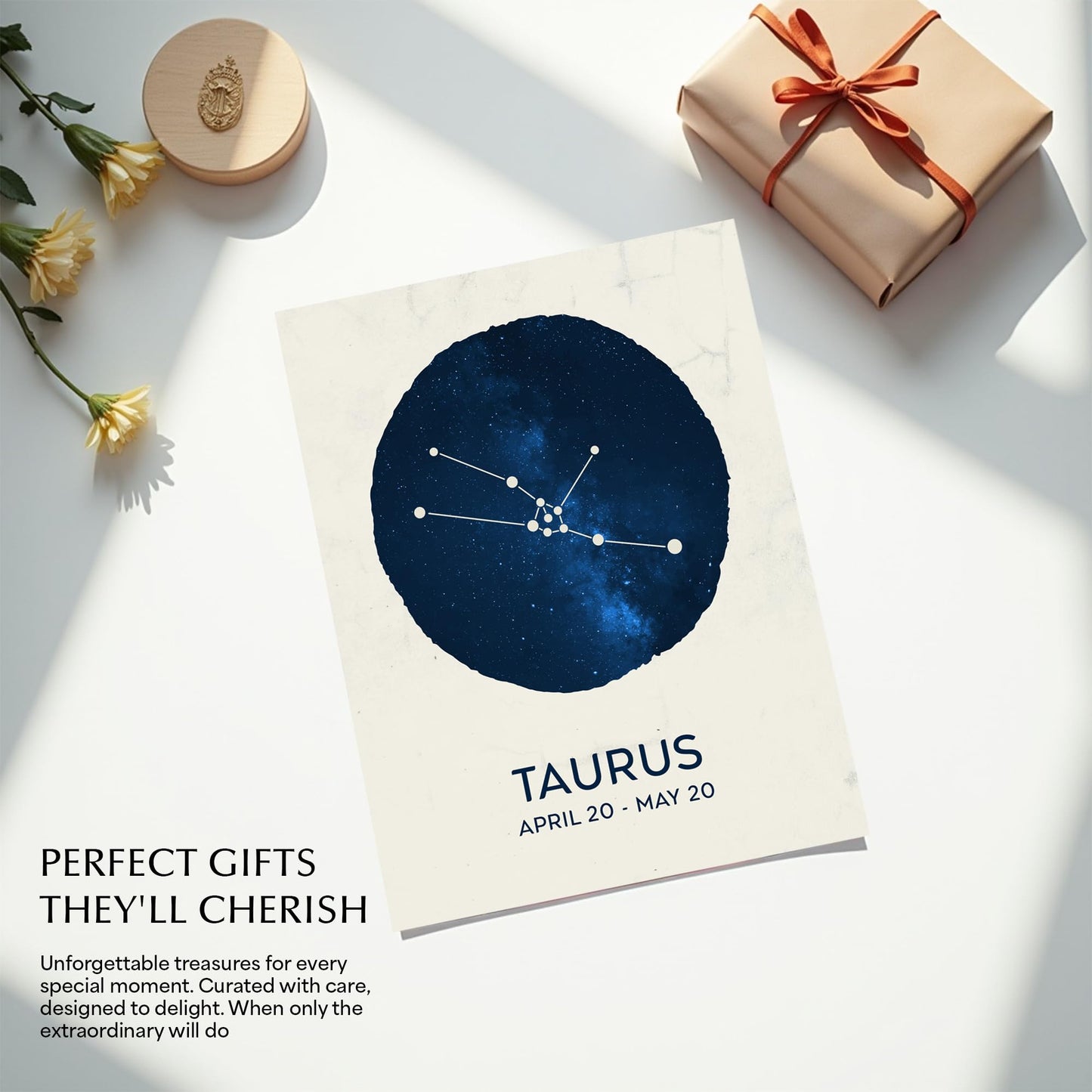 AMERICAN LUXURY GIFTS Taurus Constellation Art - Mystic Zodiac Wall Decor for Living Room, Bedroom, Office - 11x14 Unframed Print