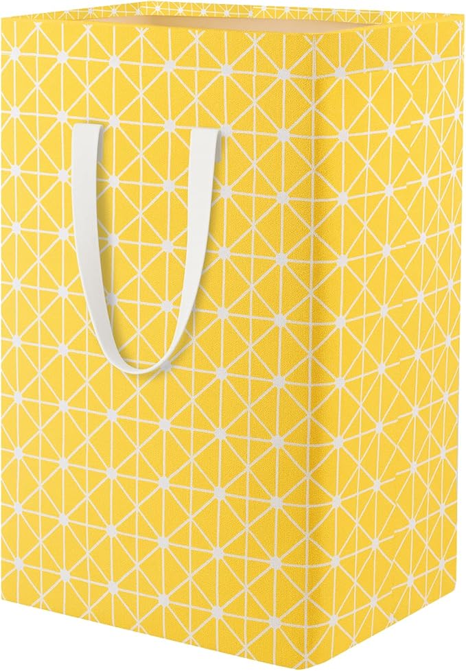 Waterproof Laundry Hamper Collapsible Laundry Basket Extended Cotton Handle Laundry Bag Large Clothes Storage Toy Organization for Bathroom Bedroom Laundryroom College Dorms