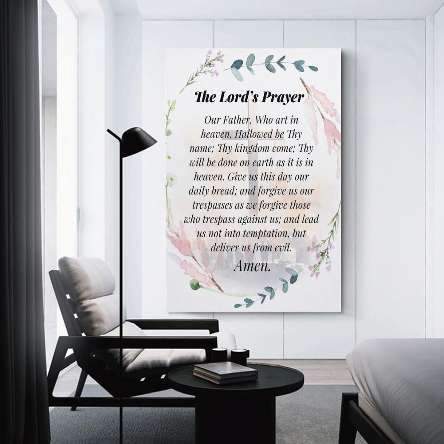 LINWDSB The Lord’s Prayer Poster Christian Bible Verses Wall Decor Our Father Prayer Wall Decoration The Lords Prayer Christian The Lords Prayer Wall Art Decor Unframe-style12x18inch(30x45cm)