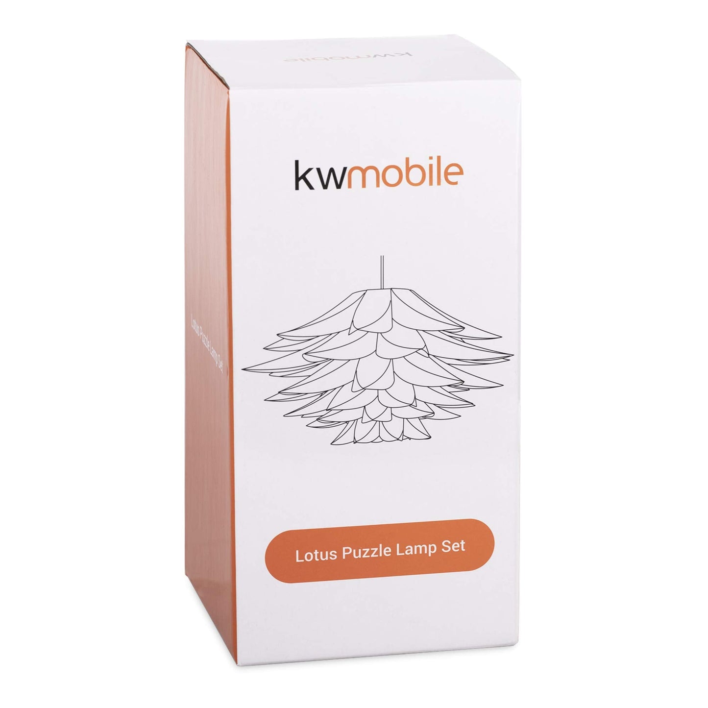 kwmobile Hanging Puzzle Lamp Kit - Lotus Flower 19.7" (50cm) Modern Ceiling Pendant Light with DIY Shade to Assemble and 15ft Plug-in Power Cord
