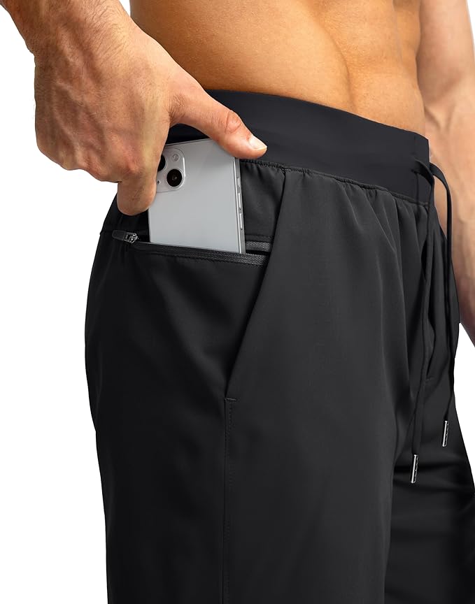 Men's Running Shorts with Zipper Pockets 9 Inch/ 7 Inch / 5 Inch Lightweight Quick Dry Gym Workout Athletic Shorts for Men(5 inch)