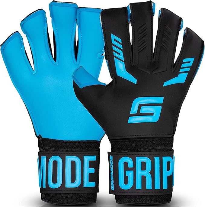 GRIPMODE Aqua Junior Goalkeeper Gloves Children with Fingersave and Individual Removable Finger Protection - Football Goalkeeper Gloves with Latex Coating for Good Grip - Size 4-6