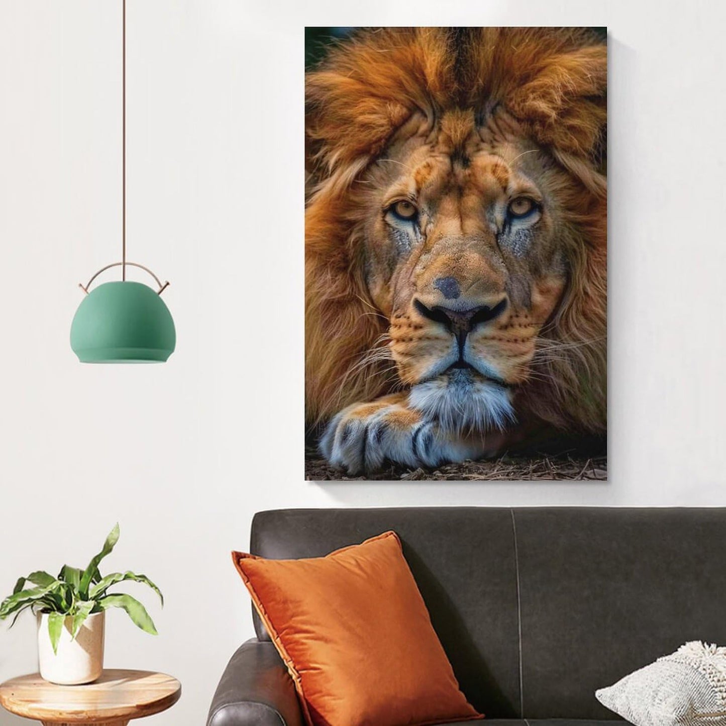 QEOPGNE African Lion Portrait Animal Cool Poster Canvas Wall Art Posters & Prints Painting for Bedroom Classroom Dorm Living Room Aesthetic Decor for Mens Women Framed Unframed 12x18inch(30x45cm)