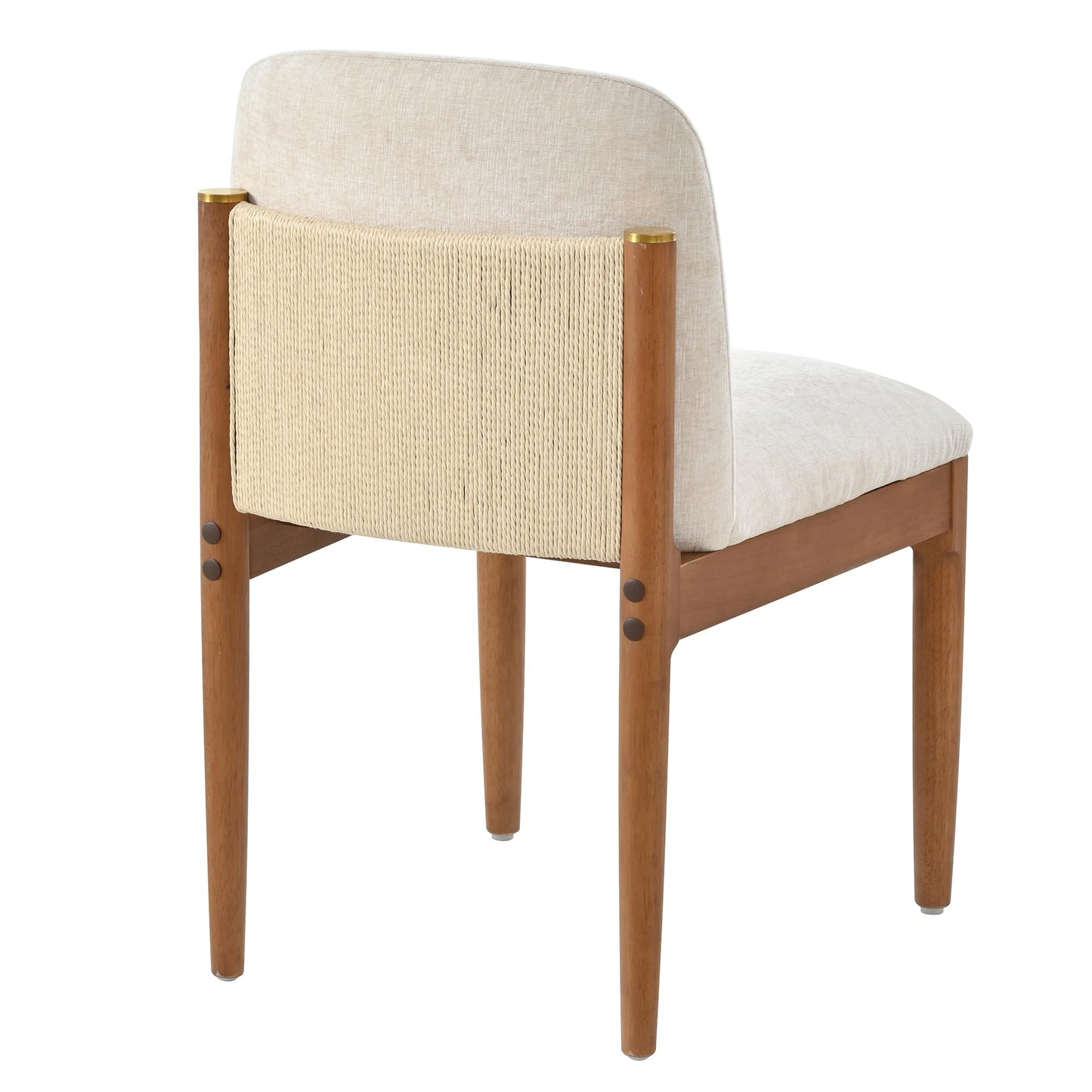 Christopher Knight Home Polly Modern Dining Table Set for 6, Solid Wood Kitchen Table and Dining Chairs Set of 6, Rubberwood Dining Room Table Set 6, Beige+Walnut