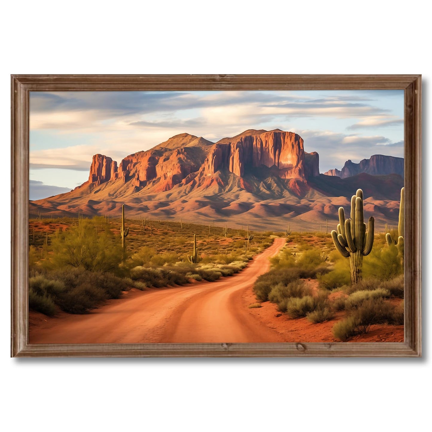 Desert Landscape Canvas Wall Art Western Print Desert Botanical Wall Art Mountain Desert Plant Pictures Cactus Landscape Poster Western Desert Painting Abstract Cactus Artwork Room 16x24inch No Frame