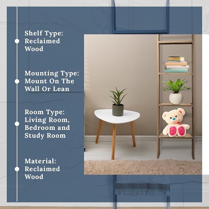 BARNWOODUSA Throw Blanket Ladder – Fully Assembled Reclaimed Wood – Rustic Decorative Ladder for Towels, Quilts, & More – Perfect Farmhouse Decor for Bathroom, Porch, or Living Room,5ft.