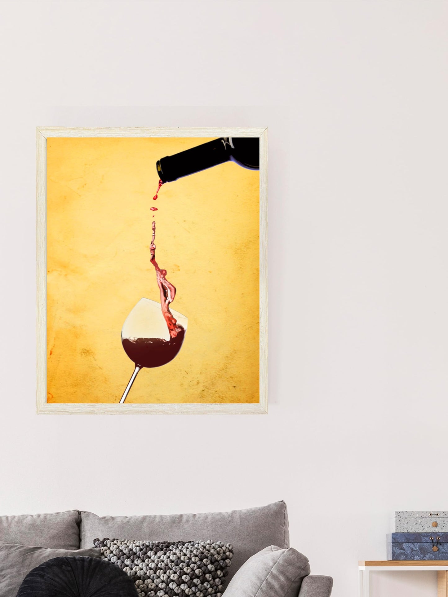 AMERICAN LUXURY GIFTS Red Wine Pouring Glass - Modern Elegant Beverage Wall Art - Kitchen Dining Room Bar Decor & Hostess Gift - 8x10 Unframed Print
