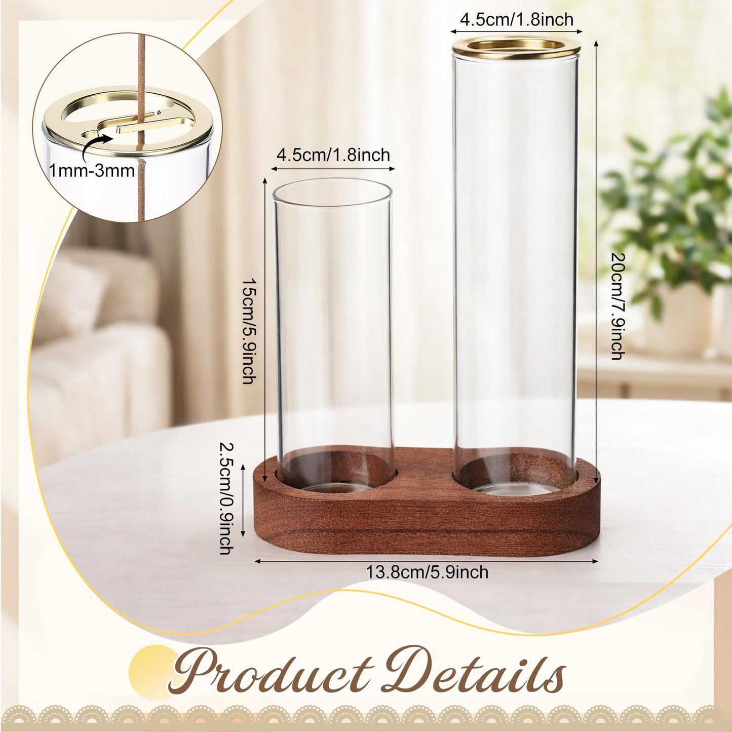 Gandeer Glass Glowing Incense Holder, Incense Sticks Burner Holder with Storage, Hang Upside Down Incenses Holders for Sticks with Glass Ash Catcher for Meditation Yoga Spa Room Decor(Classic)