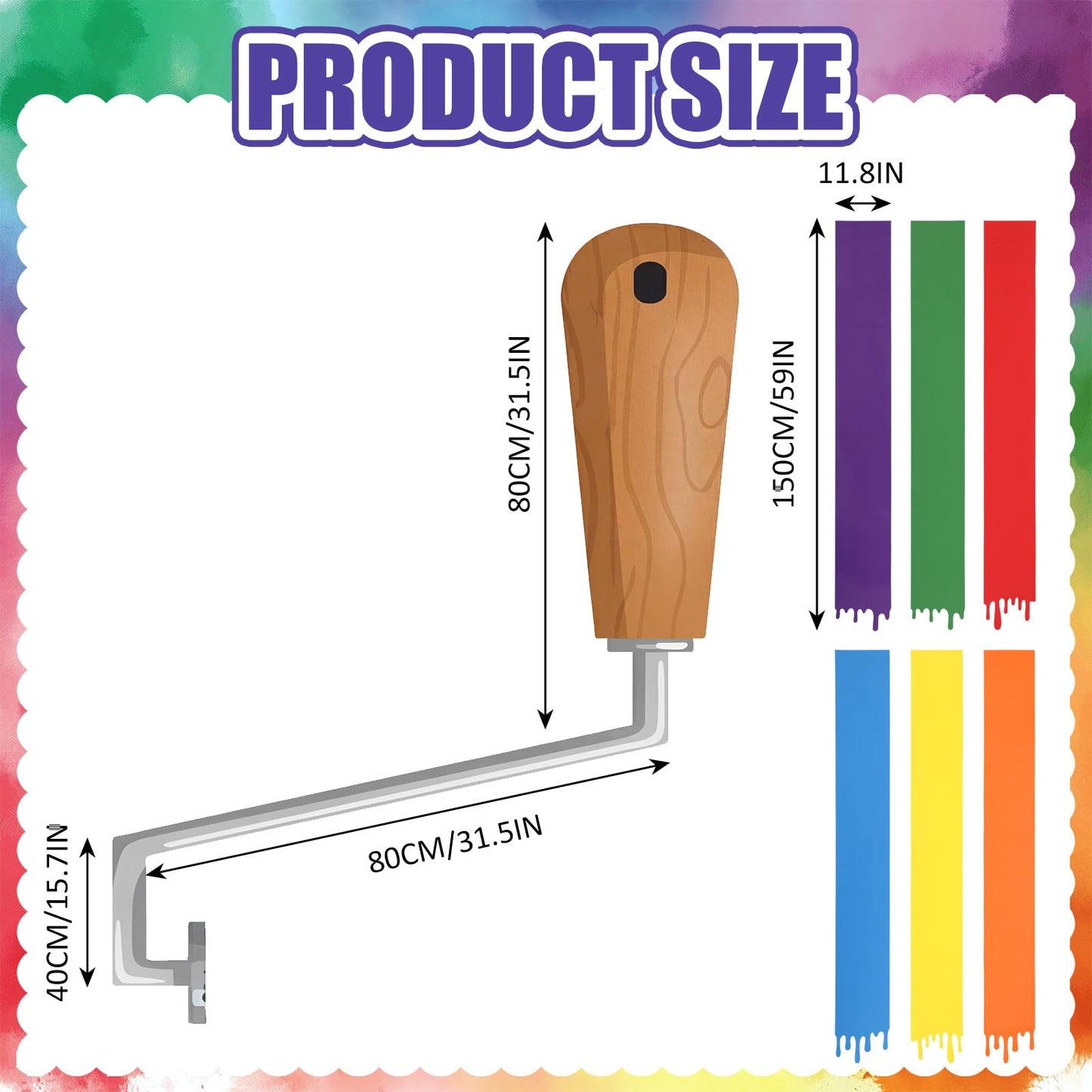 Eaasty 90 Inches 3D Art Painting Classroom Wall Decor Rainbow Paint Party Bulletin Board Decorations Set DIY Paint Brush Cutout Rainbow EVA Back to School Decoration for First Day of School Chalkboard