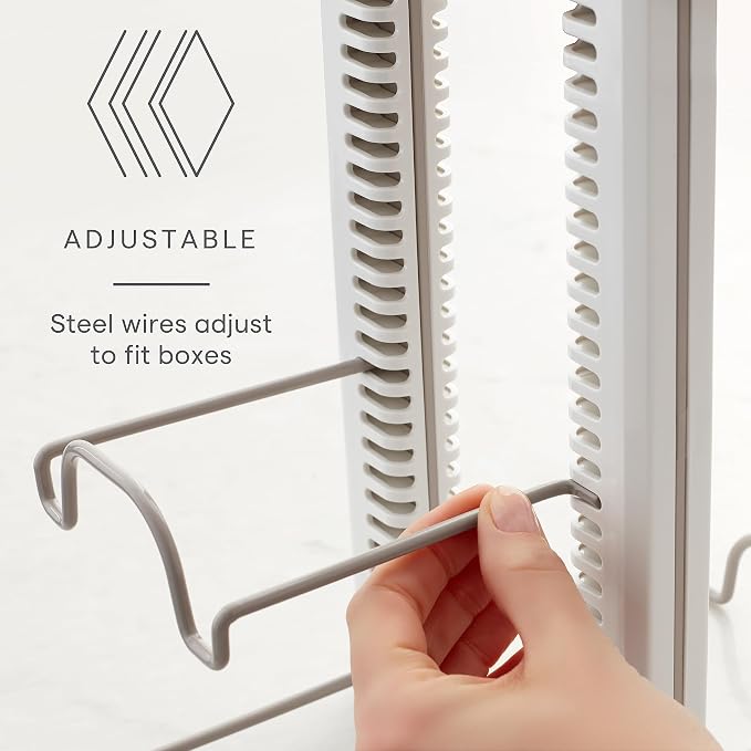YouCopia WrapStand, Adjustable Kitchen Wrap, Foil and Bag Box Organizer for Kitchen Cabinet and Pantry Storage, White