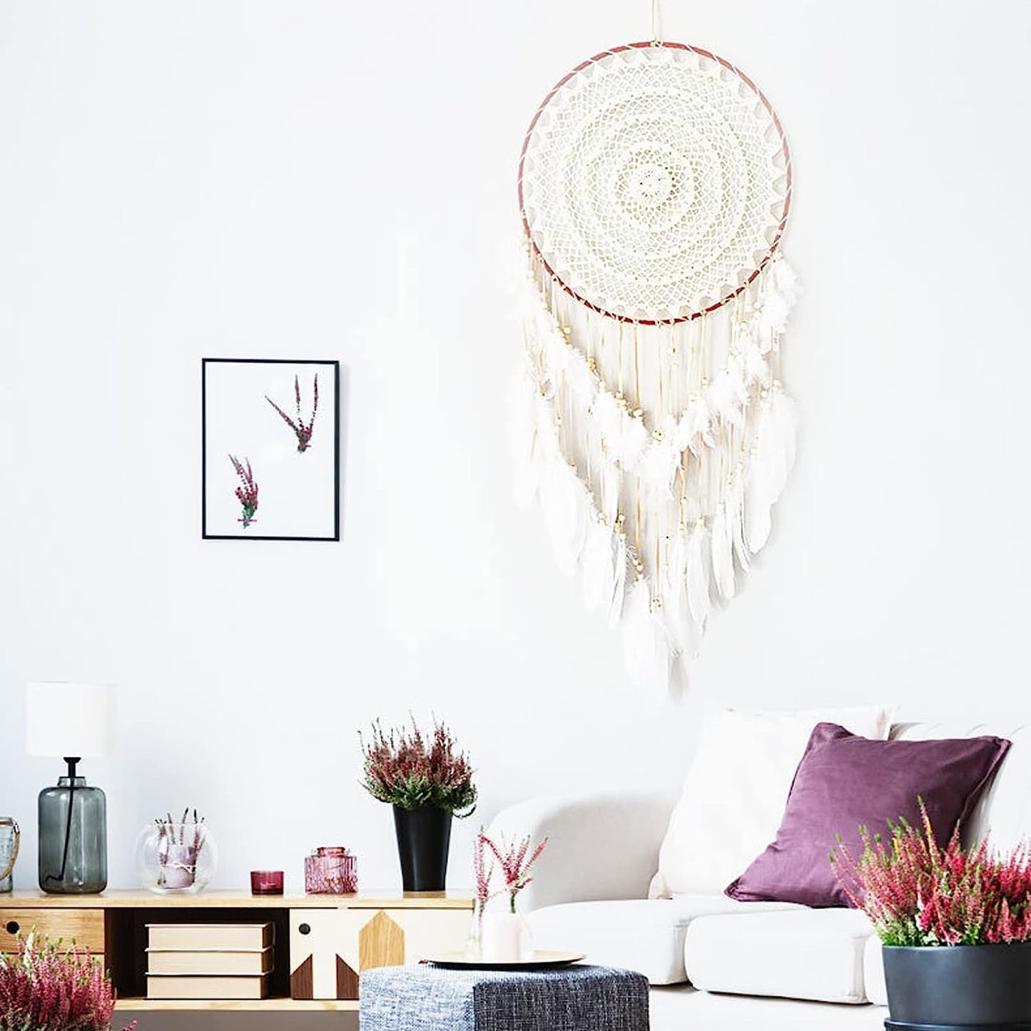 EDMISU Large Dream Catcher Feather Tassel Decoration Woven Wall Hanging Home Decor Bedroom Living Room Wedding Party