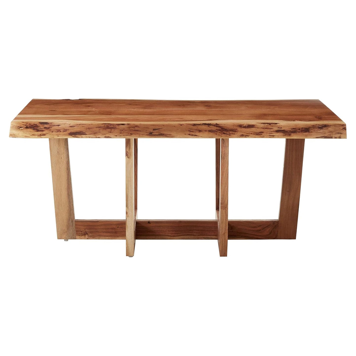 Alaterre Furniture Berkshire Live Edge Solid Wood 42 inch Coffee Table, Natural