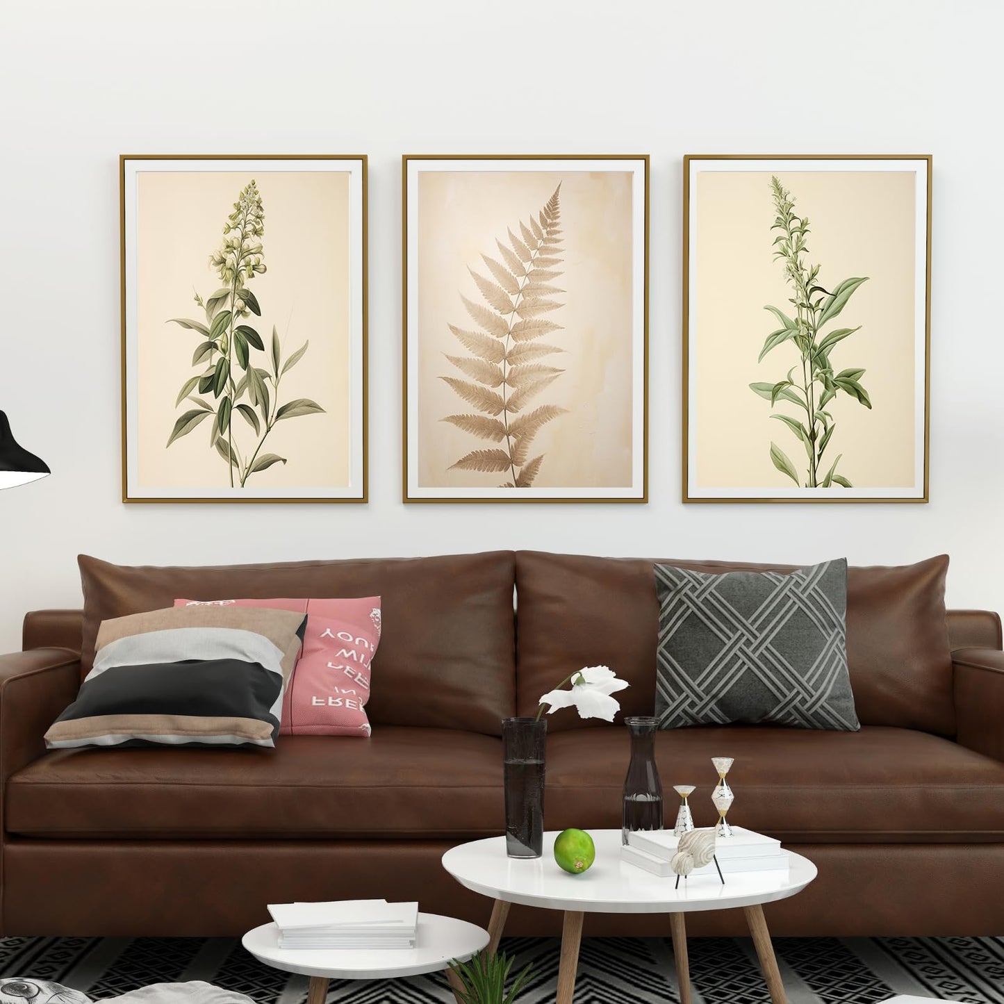 WINDVALE Botanical Wall Art Prints,Tropical Plants Leaves Prints,Rustic Neutral Floral Poster Retro Wildflower Wall Art Decor for Living Room Bedroom Bathroom Office 8x10 Unframed
