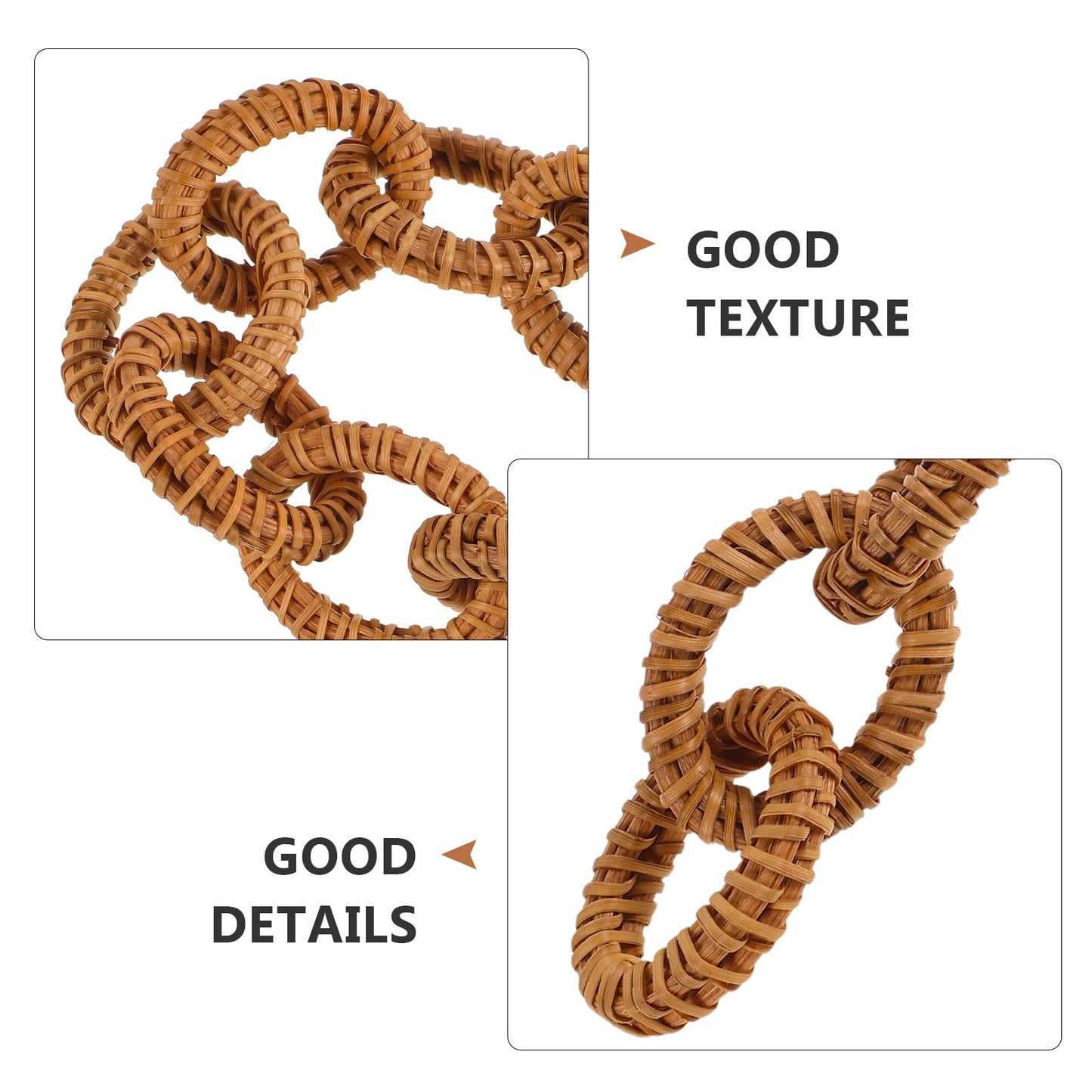 FOMIYES Rattan Woven Chain Link Decor 16.92In Rustic Decorative Chain for Wall Hanging Coffee Table Decoration Boho Style Home Art Craft