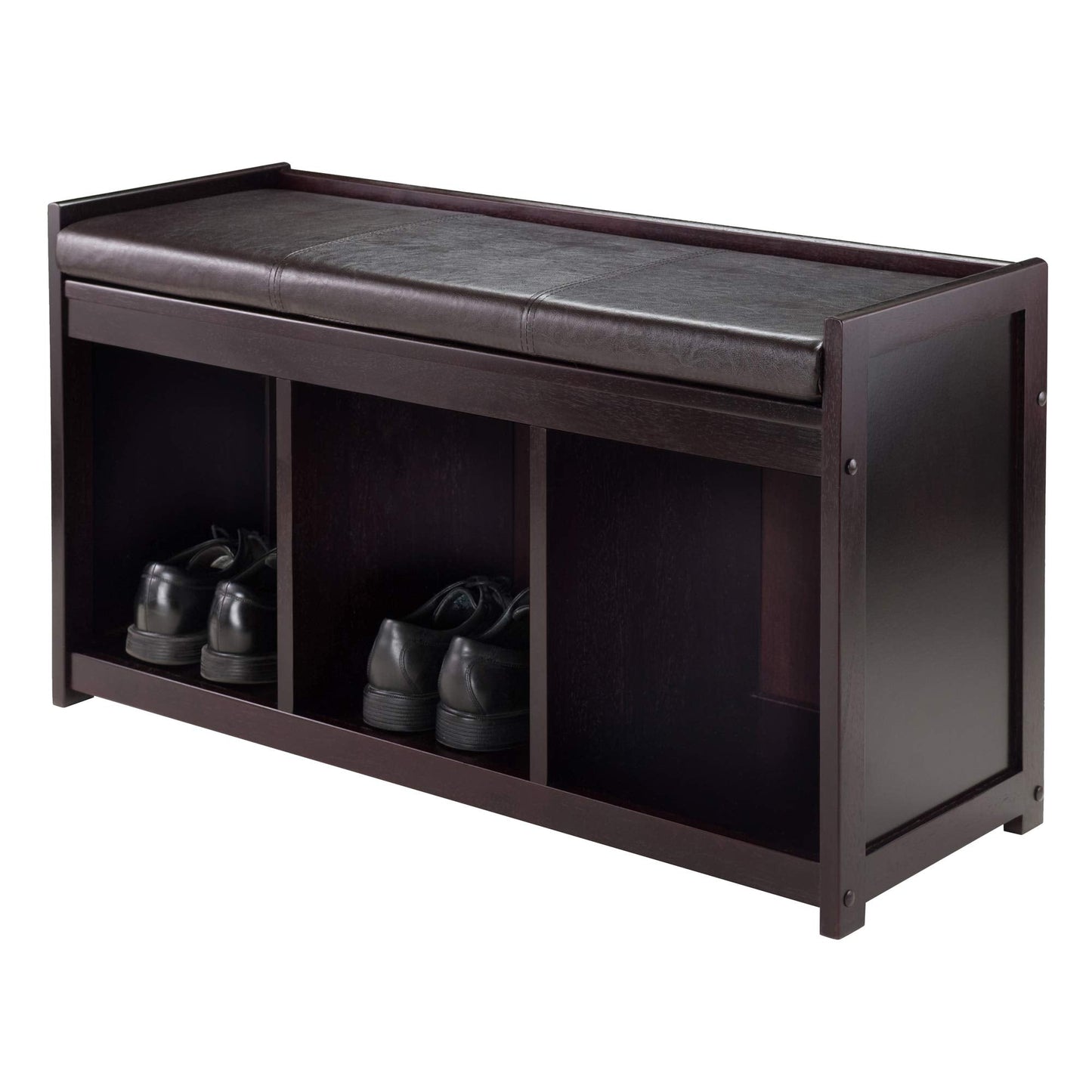 Winsome Wood Addison 2-Pc Storage Bench & Seat Cushion, Espresso